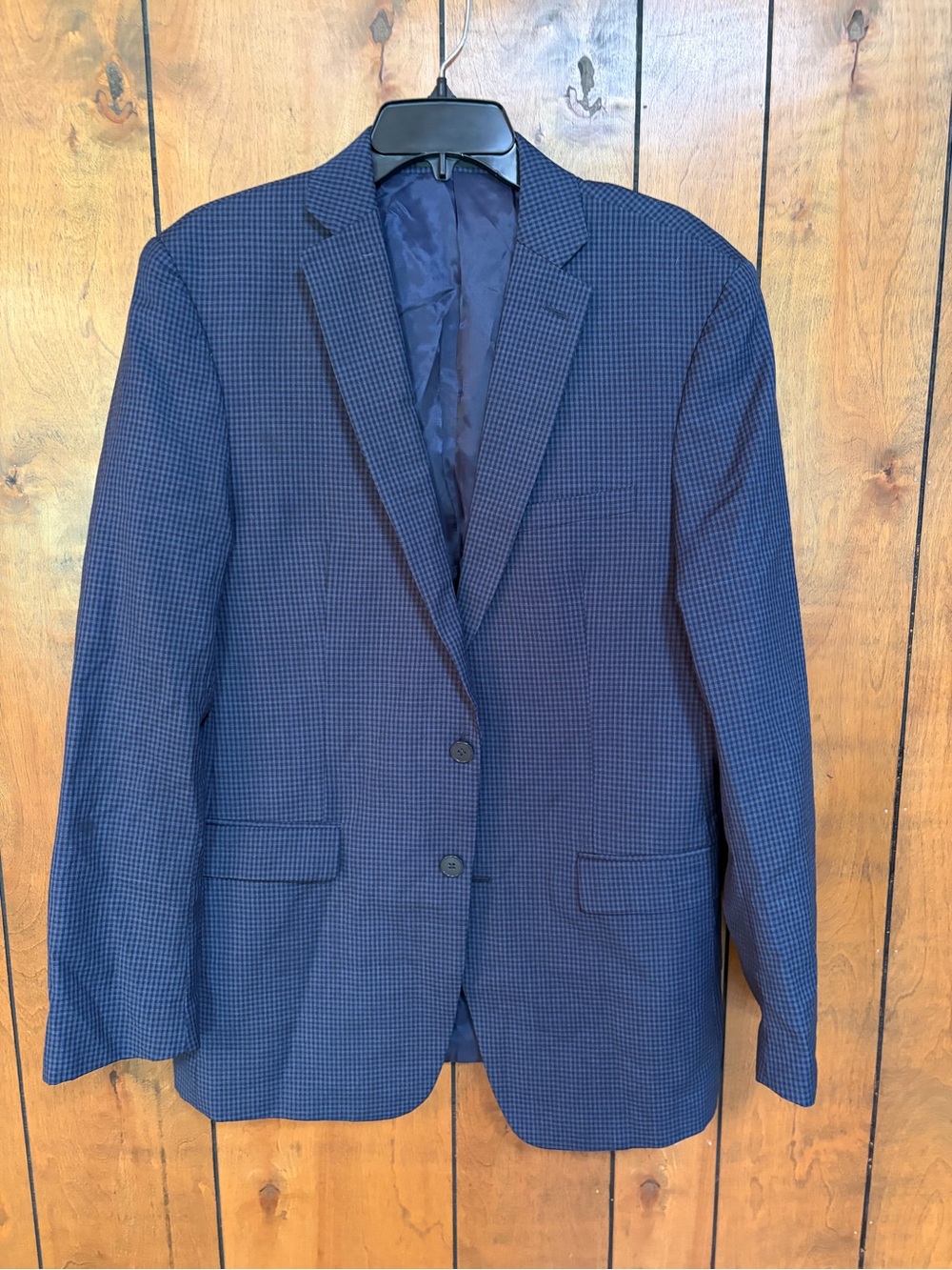 Calvin Klein Men's Navy Micro-Check Sport Coat